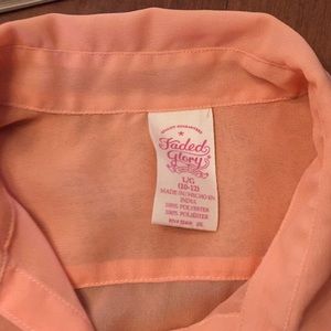 Faded glory sheer button up girls shirt